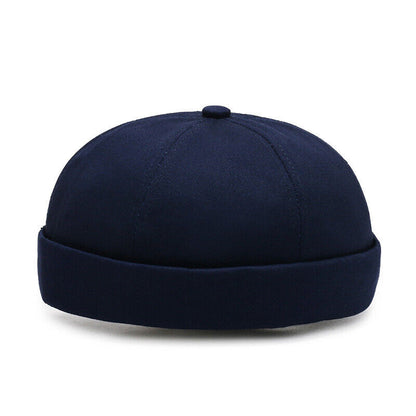 Men's Retro Brimless Hat Skull cap Sailor Cap Beanie Rolled Cuff Adjustable*