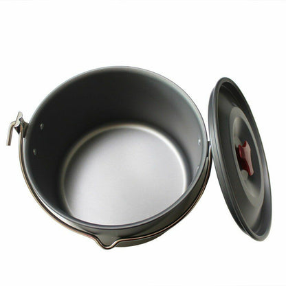 Campfire Pot Tableware Big Capacity Aluminum Alloy Camping Cooking Picnic 21*14