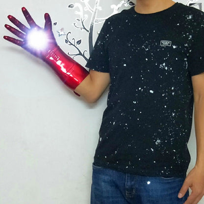 1 Pair 1:1 New Iron Man Gauntlet Laser LED Light Gloves Cosplay Props Model Toy