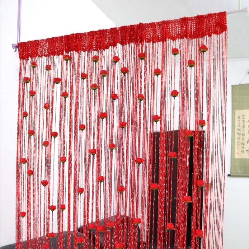 Door String Curtain French Window Thread Rope Left And Right Biparting 200x100cm