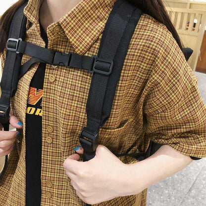 Women Clear Bag Backpack Large School-Bag 15.6 Inch Laptop Polyester Soft Handle