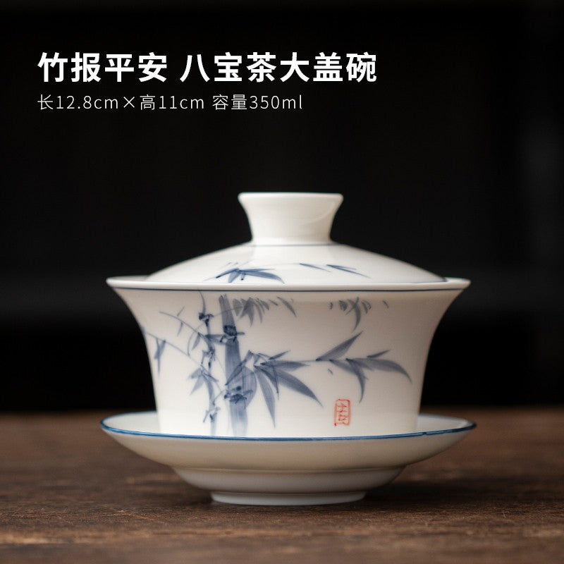 Eight Treasures Tea Sancai Gaiwan Tea Cup Household Ceramic Tea Bowl