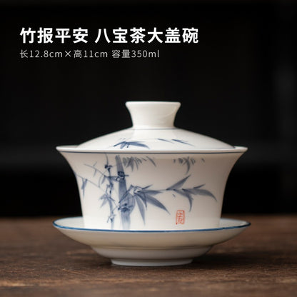 Eight Treasures Tea Sancai Gaiwan Tea Cup Household Ceramic Tea Bowl