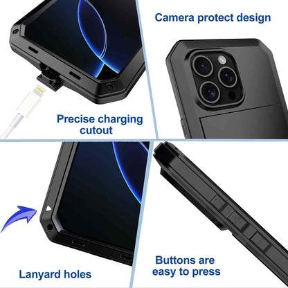 Heavy Duty Protection Armor Metal Case for iPhone 17e 17 16 Pro Max iPhone Air