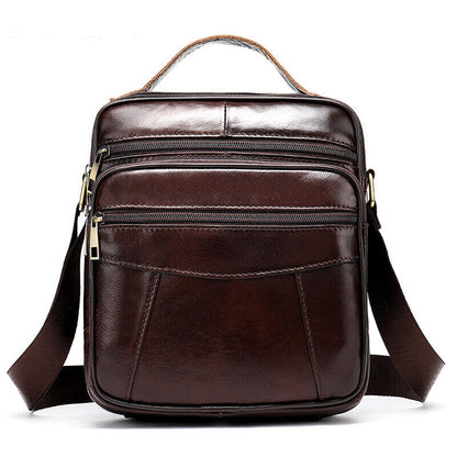 100% Genuine Leather Men's Sling Shoulder Messenger Bags 8" Handbags Crossbody