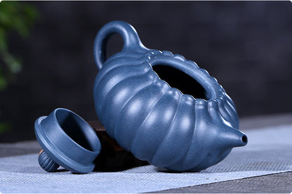 Marked Chinese Yixing Zisha Blue Clay Pottery Handmade Exquisite Teapot Tea Pot