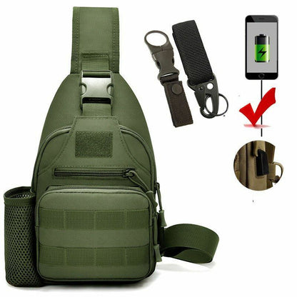 Shoulder Bag Bottle Pouch Chest Outdoor Travel Hunting Climbing Hiking Backpack