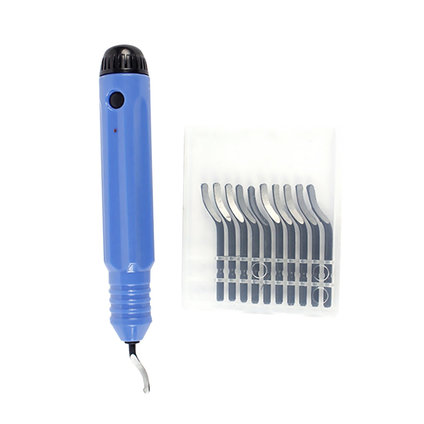 1Set 360 Degree Rotary Deburring Tool Kit 1 Handle & 10 HSS Blades Replace Parts