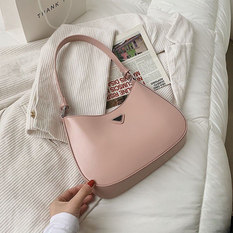 Minimalist Synthetic Leather Underarm Shoulder Bag Handbags Purses 27*18*5 CM