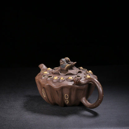 Chinese Yixing Zisha Clay Handmade Exquisite Teapot（鸳鸯 底款：蒋蓉）