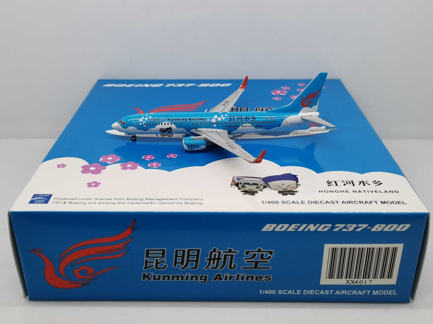 1:400 JC Wings KUNMING AIRLINES B737-800 Passenger Airplane Diecast Model