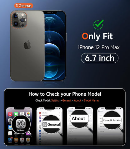 for Iphone 12 Pro-Max Case: Matte Magnetic Phone Cases Compatible with Magsafe S
