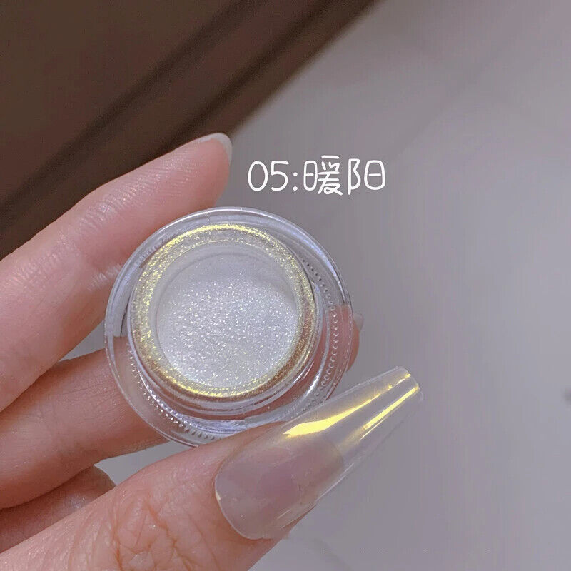 Nail Art Powder Chrome Metallic Mirror Pigments Iridescent Pearl Glitters Decors
