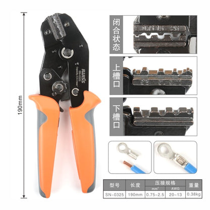 IWISS SN-0325 Crimping Pliers 0.75-2.5mm2 20-13AWG Hand Crimping Tools