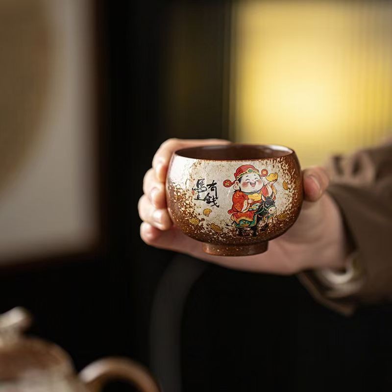 1pc Chinese Porcelain Tea Cup :getting Rich Soon Tea Set