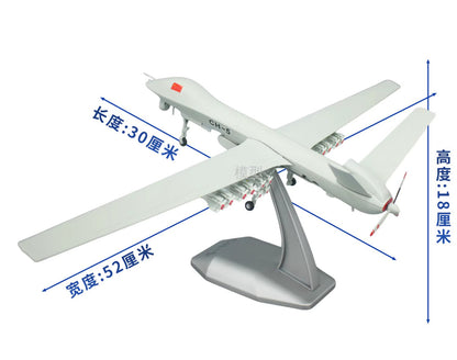1:38 52CM CH-5 Unmanned Aerial Vehicle UAV Fighter Plane Diecast Aircraft Model