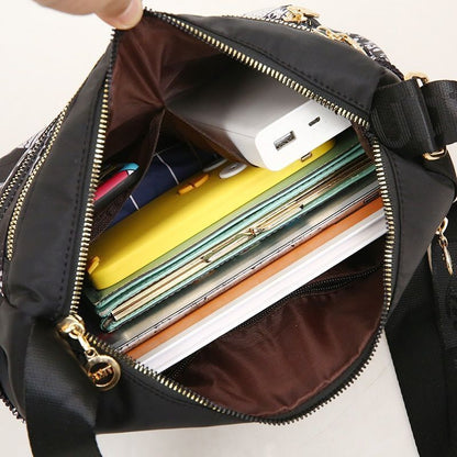 Shoulder Bag Rural Style Printing Leisure Travelling Bag Waterproof Oxford Purse