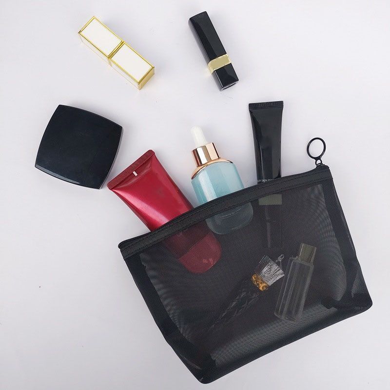 Transparent Mesh Makeup Case Organizer Storage Pouch Zipper Travel Cosmetic Bag