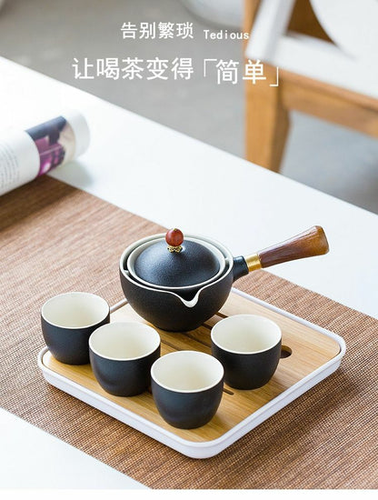 Chinese Automatic Rotating Kung Fu Tea Ceremony Set For Home Portable Drinkware