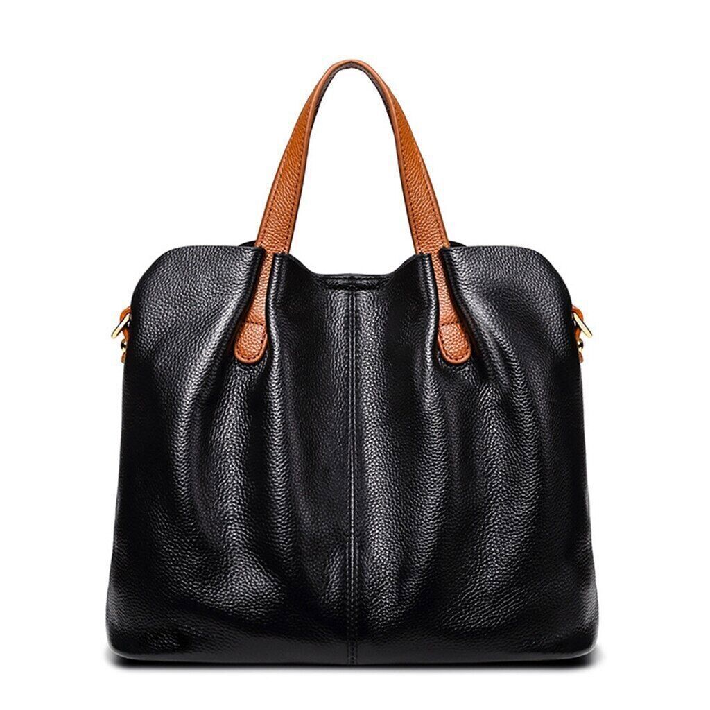 Genuine Leather Women Handbags Blue Cowhide Soft Female Shoulder Bag