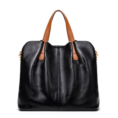 Genuine Leather Women Handbags Blue Cowhide Soft Female Shoulder Bag
