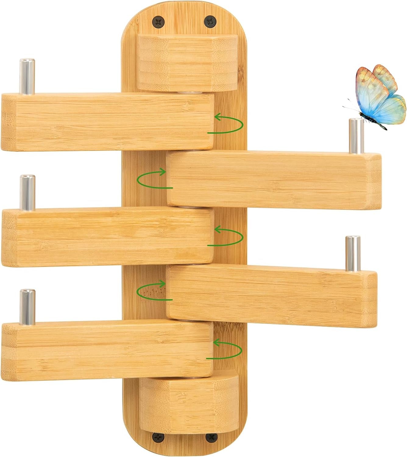 Personalized Wall Mounted Bathroom Towel Coat Rack Bamboo Hooks Home Decoration