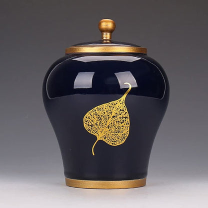 13.5cm Tea Caddy Ceramic Tea Jar Household Retro Sealed Tea Box Kung Fu Tea