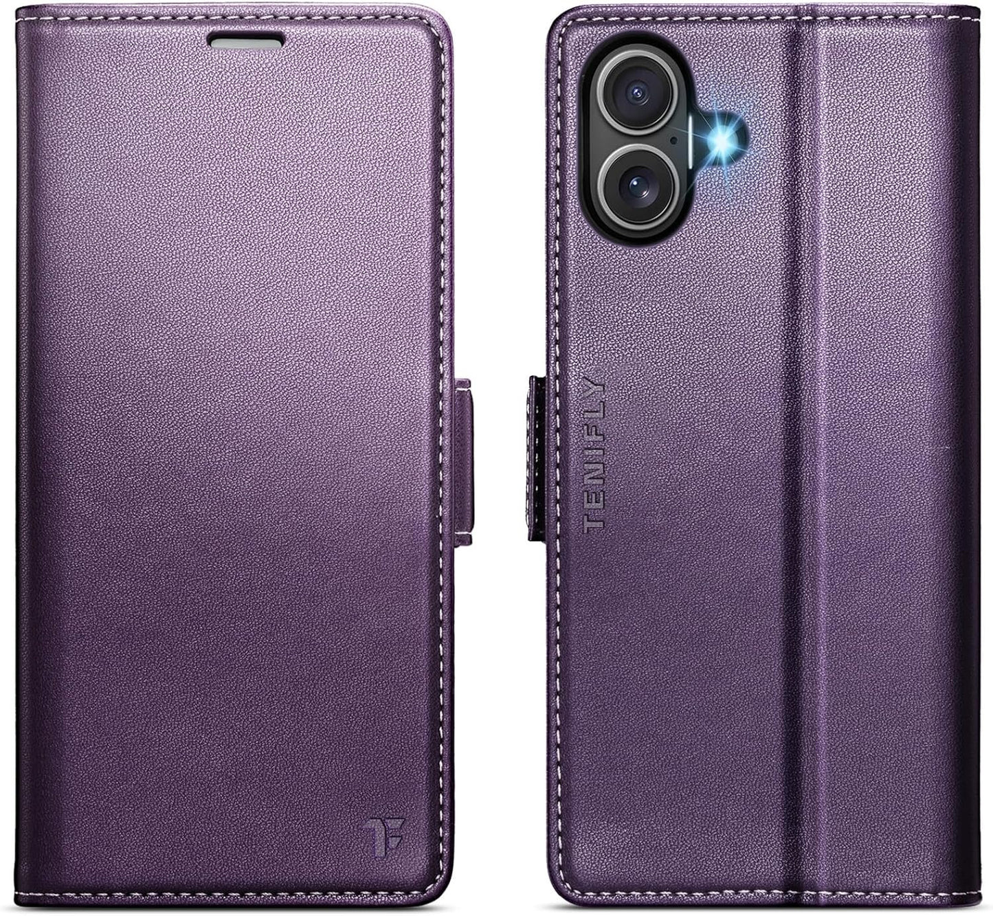 For Iphone 17 Case Wallet with RFID Blocking Card Holder, PU Leather Kickstand P