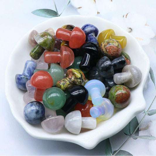 Wholesale 50pcs Natural Mini Mushroom Quartz Crystal Carved Polishing Healing