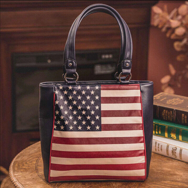 American Flag Stars and Stripes Crossbody Handbag Women Purse Shoulder Bag