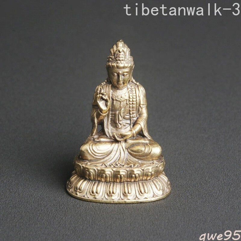 Copper Mahasthamaprapta Buddha Statue Home Buddhism Figurines Miniatures Bodhis