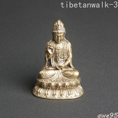 Copper Mahasthamaprapta Buddha Statue Home Buddhism Figurines Miniatures Bodhis