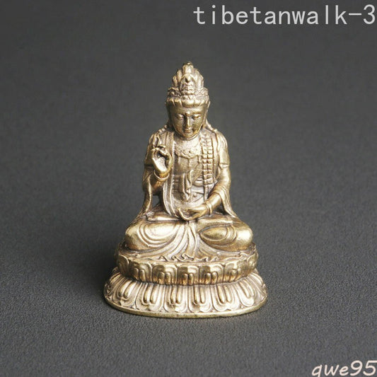 Copper Mahasthamaprapta Buddha Statue Home Buddhism Figurines Miniatures Bodhis