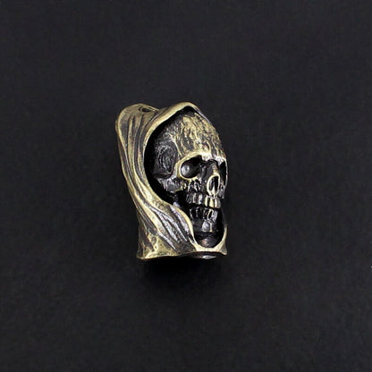 EDC Copper Knife Lanyard Bead Skull Head Paracord Bracelet Bead Keychain Pendant