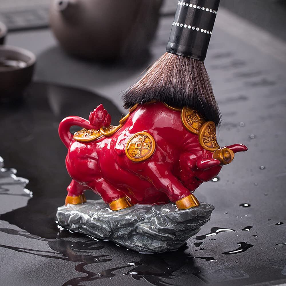 11.8cm Creative Tradition Resin Cow Color Changing Tea Pet Tea Set Tea Ornament