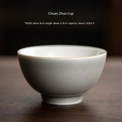 Ice Gray Glaze Cup Handmade Ceramic Tea Cup Tea Cup Home Bowls Cup Teacups