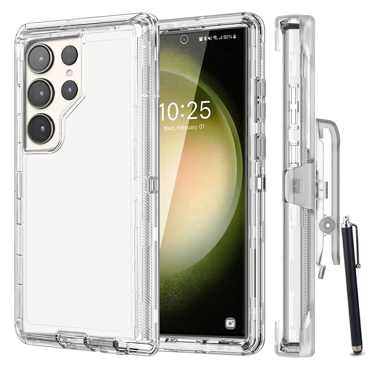 Luxury Clear Case Kickstand Clip Stand Holster Cover For Galaxy S23 /Ultra/ + 5G