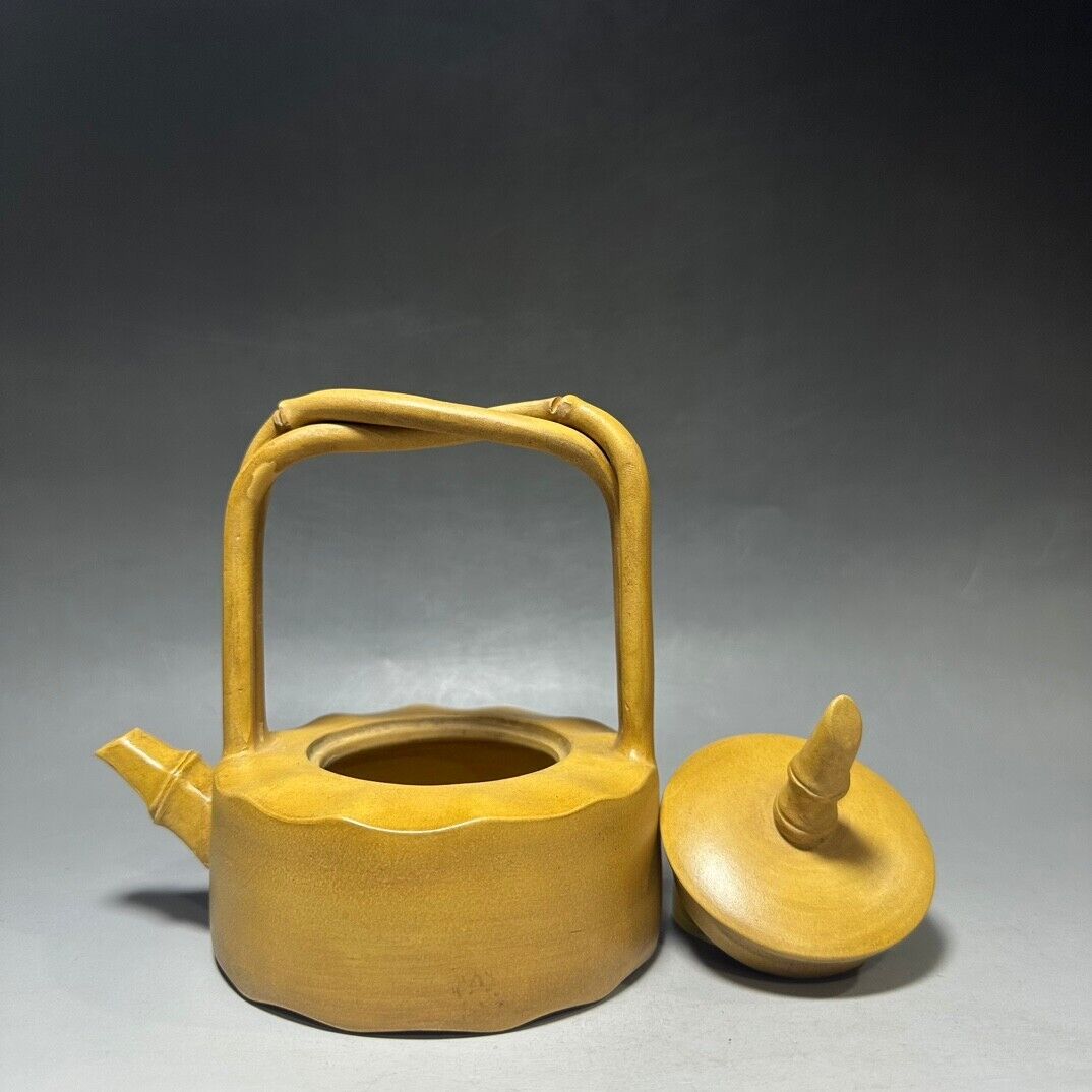 Chinese Yixing Zisha Clay Handmade Exquisite Teapot （双把提梁 底款：时大彬）