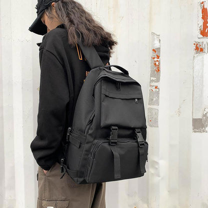 2022 New Black Backpack Unisex Oxford School Bag Women Men Bagpack Bag