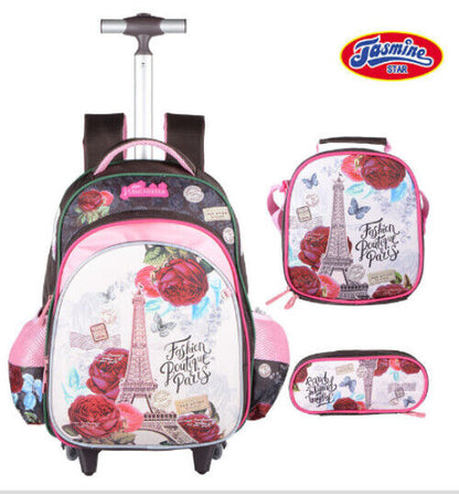 3pcs Schoolbag Lunch Bag School Bags Wheeled Backpack Student Backpack Boys
