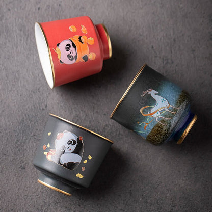 Deer Ceramic Teacup Cute Panda Tea Cup 100ml