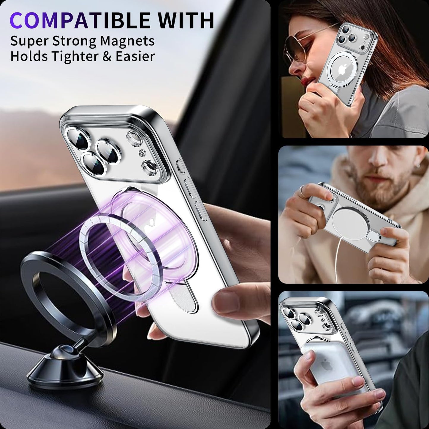 Magnetic for Iphone 17 Pro Max Case with Invisible Stand[Compatible with Magsafe