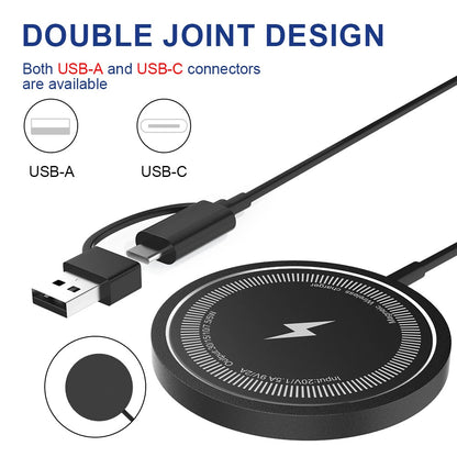15W Magnetic Fast Wireless Charger Pad For SamsungS24 Ultra iPhone 16 14 Pro LOT