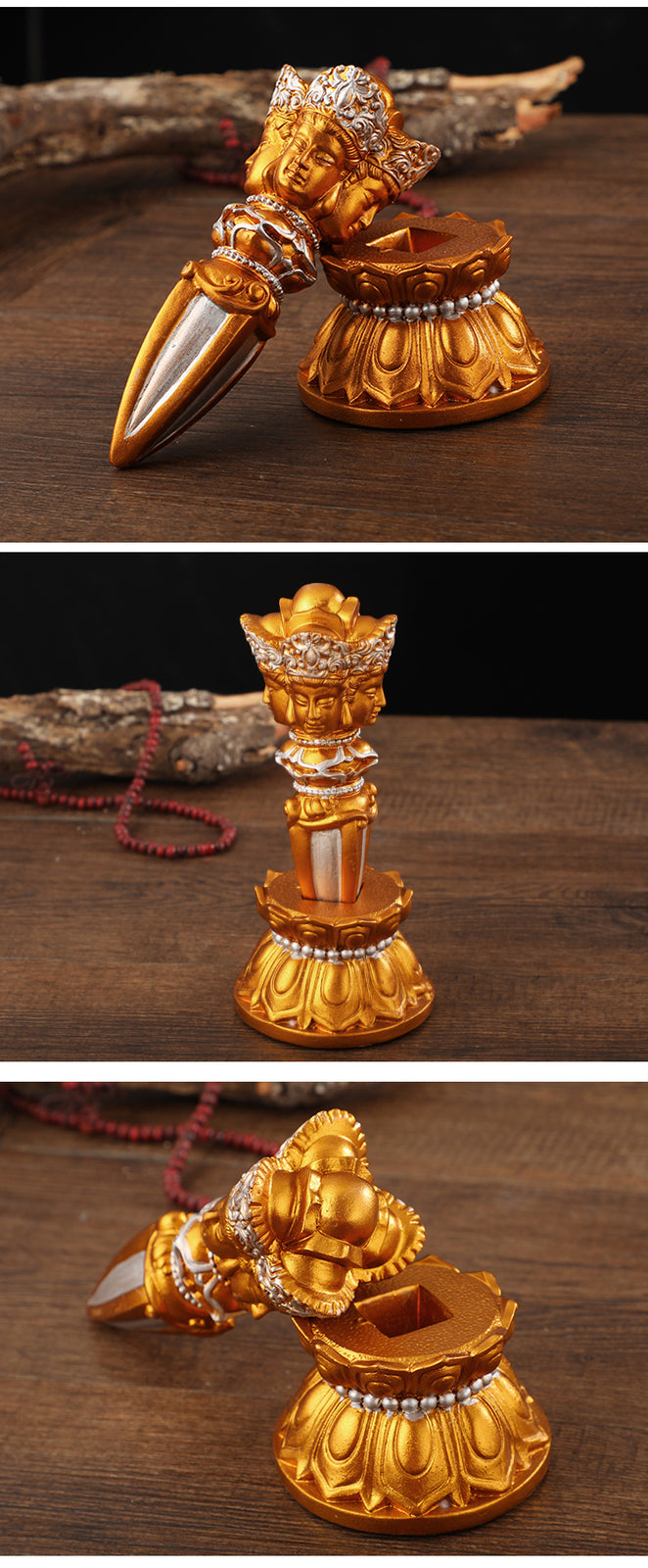 7.4" Buddhist Pestle Resin Handicraft Tibetan Buddha Statue Decorative