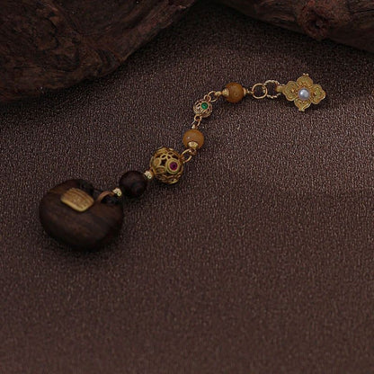 New Chinese Ebony Lapel Pin Cheongsam Skirt Tassel Pendant Brooch Accessory