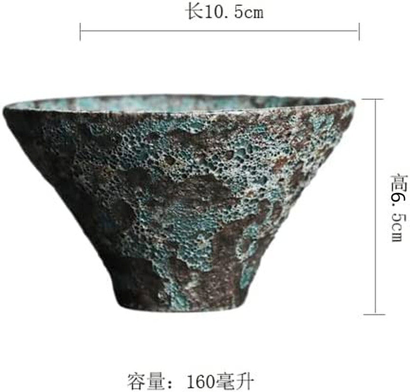 4.13"INCH Bronze Texture Tea Cup Handmade Retro Pottery KungFu Tea Ceremony