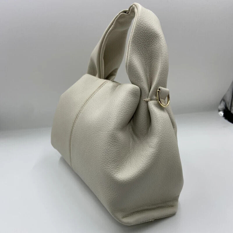 Cloud Bags Women Genuine Leather Cowhide Simple Dumpling Shape Shoulder Handbag