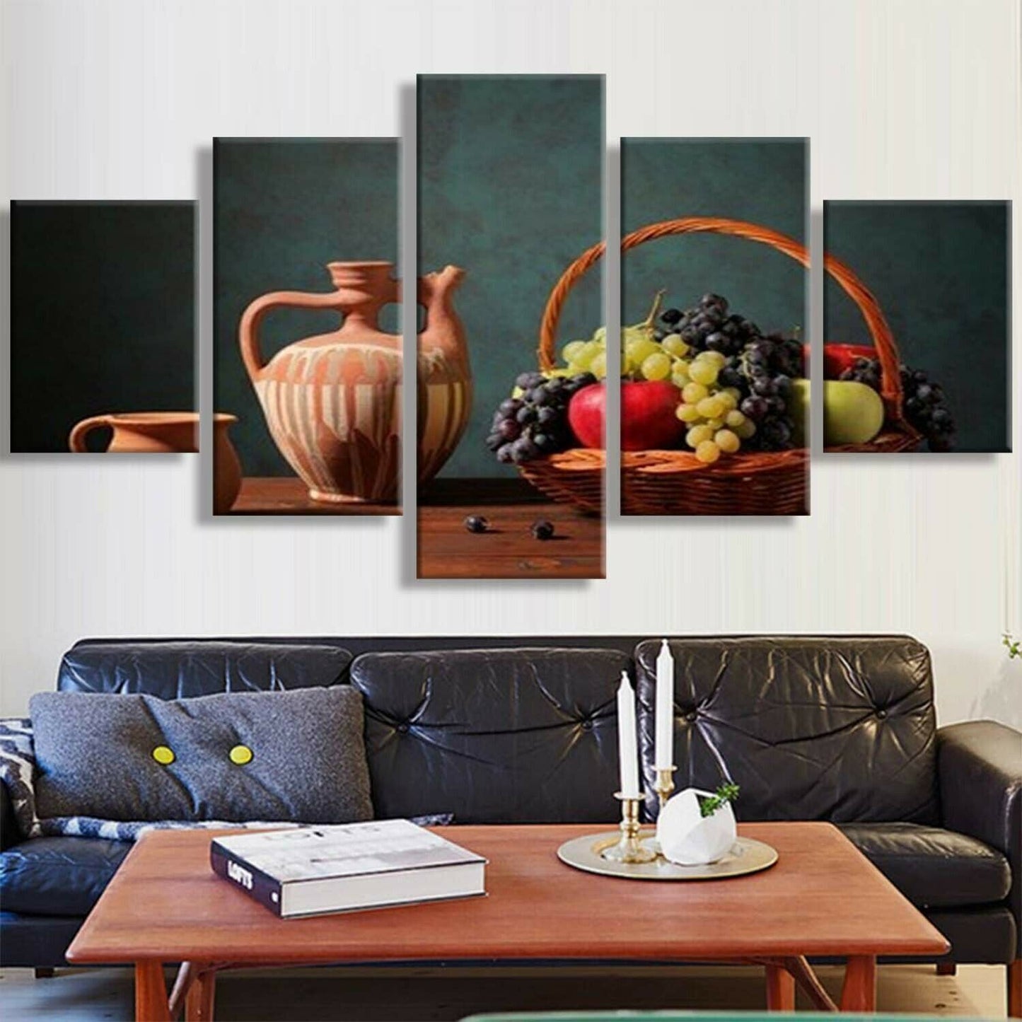 5 Piece Canvas Paintin Fruit Still Life Poster Print Home Room No Framed