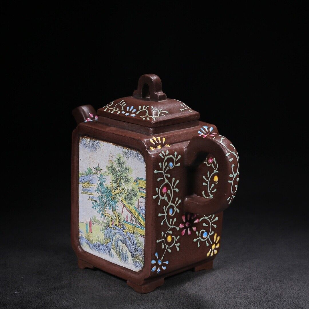 Chinese Yixing Zisha Clay Handmade Exquisite Teapot （四方 底款：陈鸣远）