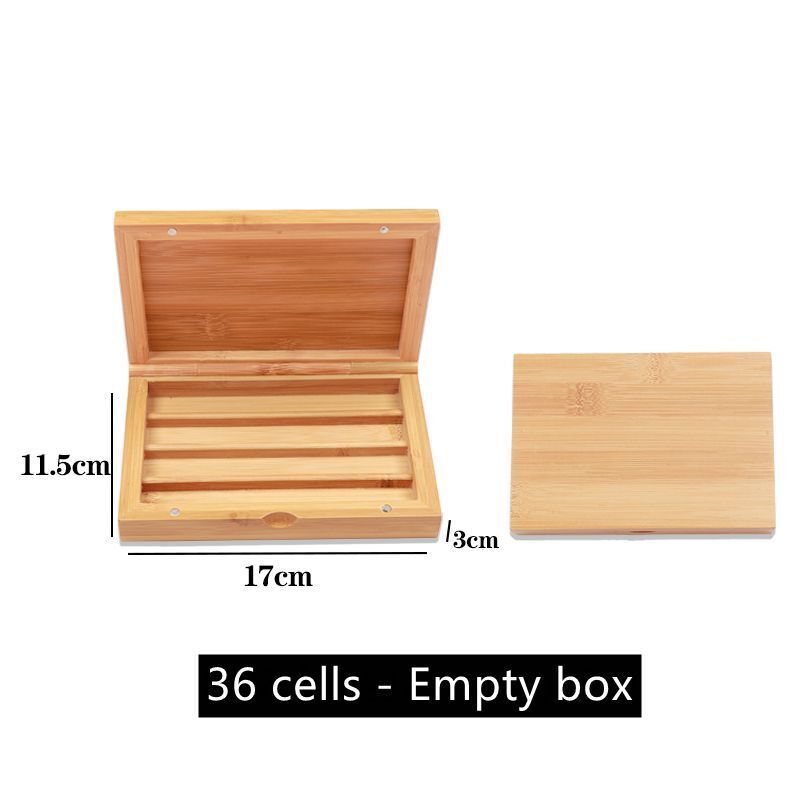 Watercolor Paint Box 24-36Cells Wooden Empty Push-Pull Flip Painting Palette Kit